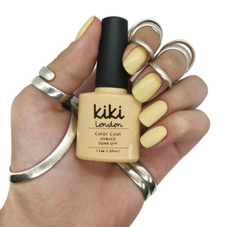 gel polish nails nail yellow pastel pale beach summer spring light creamy