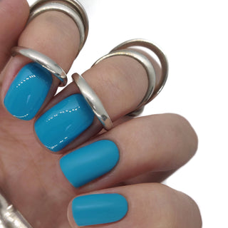 blue gel  polish bright vivid light classic greeny green turquoise teal