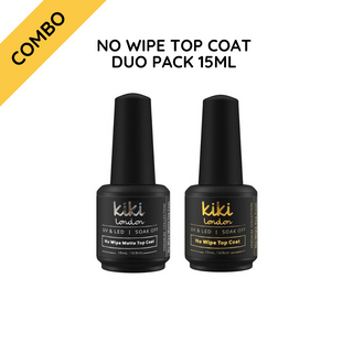No Wipe Top Coat Duo Pack (High Shine + Matte) 15ml
