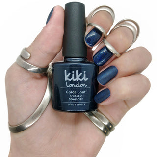 kiki london nail gel polish nails art design matte shiny long lasting uk vegan beauty blue night shimmer glitter navy party christmas
