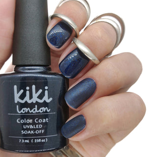 kiki london nail gel polish nails art design matte shiny long lasting uk vegan beauty blue night shimmer glitter navy party christmas