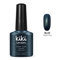 kiki london nail gel polish nails art design matte shiny long lasting uk vegan beauty blue night shimmer glitter navy party christmas