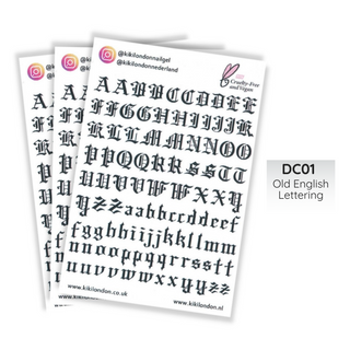 Old English Lettering Nail Decals 