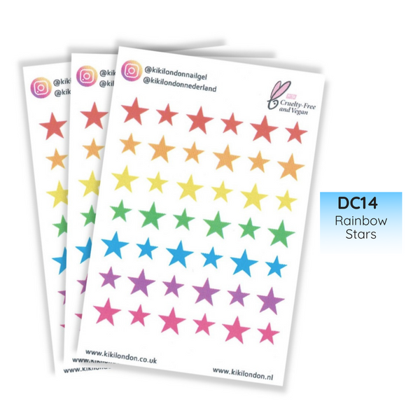 Star Nail Decals in multi colour