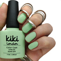 mint green gel polish nails nail manicure pale pastel summer spring 