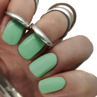 mint green gel polish nails nail manicure pale pastel summer spring 