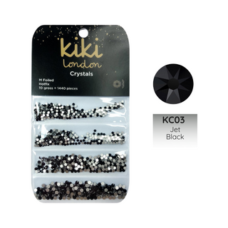 Black Nail Hotfix Rhinestone crystals 