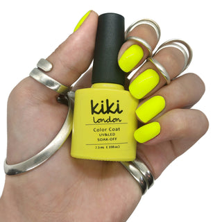 yellow gel polish nails nail manicure bright summer light lemon neon gellac gellack