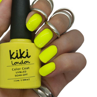 yellow gel polish nails nail manicure bright summer light lemon neon gellac gellack