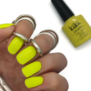 yellow gel polish nails nail manicure bright summer light lemon neon gellac gellack