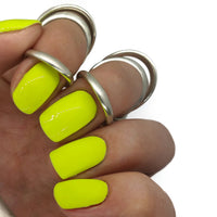 yellow gel polish nails nail manicure bright summer light lemon neon gellac gellack