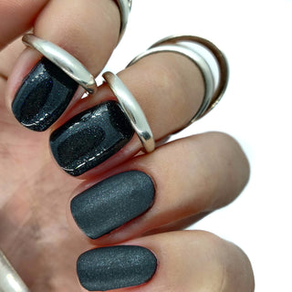 jet black nail gel polish nail nails shimmer glitter metallic staple classic dark deep silver 