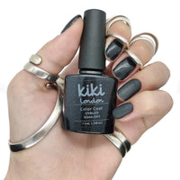 jet black nail gel polish nail nails shimmer glitter metallic staple classic dark deep silver 