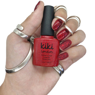 glitter gel polish chunky fine red bright christmas shiny red glittery festive holiday bright 