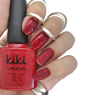 glitter gel polish chunky fine red bright christmas shiny red glittery festive holiday bright 
