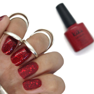glitter gel polish chunky fine red bright christmas shiny red glittery festive holiday bright 