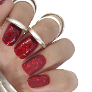 glitter gel polish chunky fine red bright christmas shiny red glittery festive holiday bright 