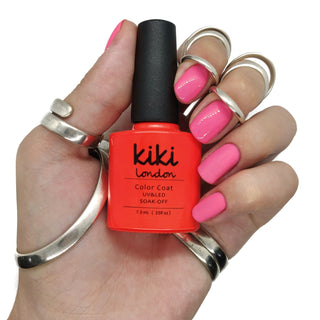 party punch nail gel nails gellack gellac manicure pink coral bright summer spring light pretty orange peach soft pink