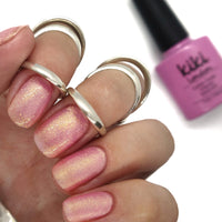 pink nails nail gel polish shimmer gold light pale silver glitter frosty shine pearl pearlescent pearly glitter pastel  