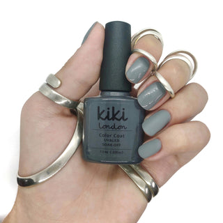 Nail gel polish nails grey dark deep charcoal