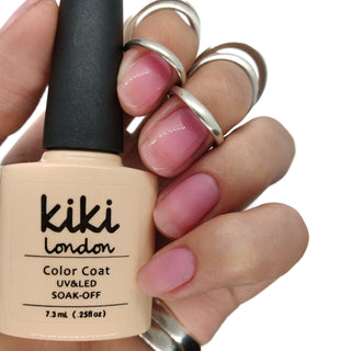 Nude pink gel polish french manicure sheer base nails natural 