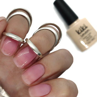 Nude pink gel polish french manicure sheer base nails natural 