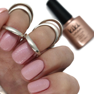 pink nails gel polish nail pale pastel sheer shimmer shimmery light nude manicure natural