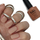 Nude gel polish french manicure sheer base nails natural neutral tan 