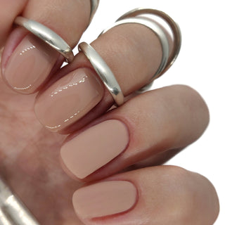 Nude gel polish french manicure sheer base nails natural neutral tan 