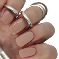 Nude gel polish french manicure sheer base nails natural neutral tan 