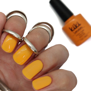 kiki london nail gel polish nails gellack gellac manicure orange pastel bright summer spring yellow mustard light 