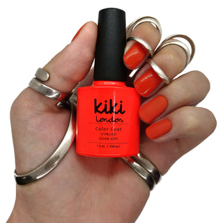 kiki london nail gel polish gels nails manicure gellack gellac bright orange red summer holiday coral 