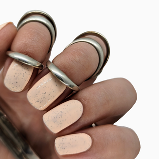 peach yellow pastel gel polish nail art summer spring speckled egg shell easter holiday creme cream 