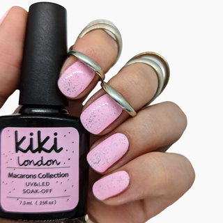 pastel baby pink gel polish speckled duck egg nails biab professional nail art summer spring holiday