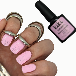 pastel baby pink gel polish speckled duck egg nails biab professional nail art summer spring holiday