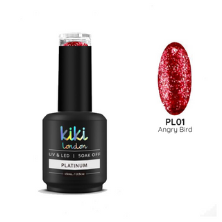 gel polish nail nails red glitter shimmer bright red festive christmas metallic silver specs