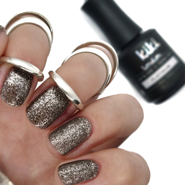 black frost gel polish nails nail glitter shimmer silver brown sparkle metallic shine high quality 