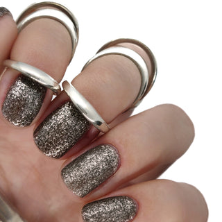 black frost gel polish nails nail glitter shimmer silver brown sparkle metallic shine high quality 
