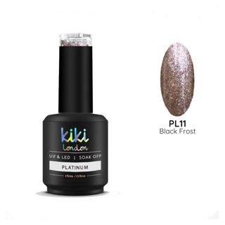 black frost gel polish nails nail glitter shimmer silver brown sparkle metallic shine high quality 