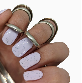 pastel purple lilac lavender gel polish nail art inspo speckled duck egg creme cream pale summer spring