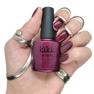 red burgundy deep dark wine gel polish nails nail manicure winter autumn maroon brown shimmer