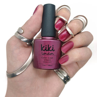 kiki london nail gel polish nails art design matte shiny long lasting uk vegan beauty   red burgundy deep dark wine cherry manicure winter autumn maroon brown