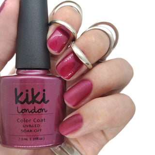 kiki london nail gel polish nails art design matte shiny long lasting uk vegan beauty   red burgundy deep dark wine cherry manicure winter autumn maroon brown