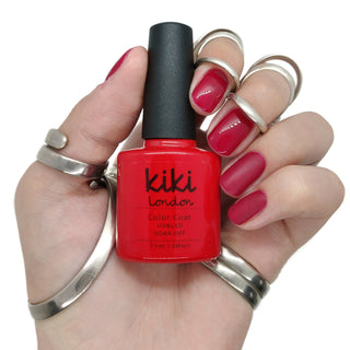 kiki london nail gel polish nails art design matte shiny long lasting uk vegan beauty   bride red nails gel polish bright deep high pigment staple classic manicure