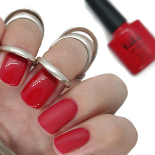 kiki london nail gel polish nails art design matte shiny long lasting uk vegan beauty   red nails classic bright gel polish nail nails christmas festive bright orange coral neon