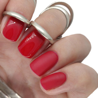 kiki london nail gel polish nails art design matte shiny long lasting uk vegan beauty   red nails classic bright gel polish nail nails christmas festive bright orange coral neon