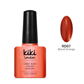 kiki london nail gel polish nails art design matte shiny long lasting uk vegan beauty   red orange bright gel polish nails gellac gellack nail shimmer summer fall burnt amber