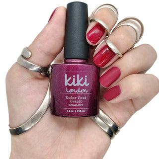 red burgundy deep dark gel polish nails nail manicure winter autumn maroon christmas festive shimmer shiny