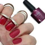 red burgundy deep dark gel polish nails nail manicure winter autumn maroon christmas festive shimmer shiny