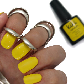 kiki london nail gel polish lemon tart yellow gellack gellac manicure nails shimmer pearly shiny bright neon summer